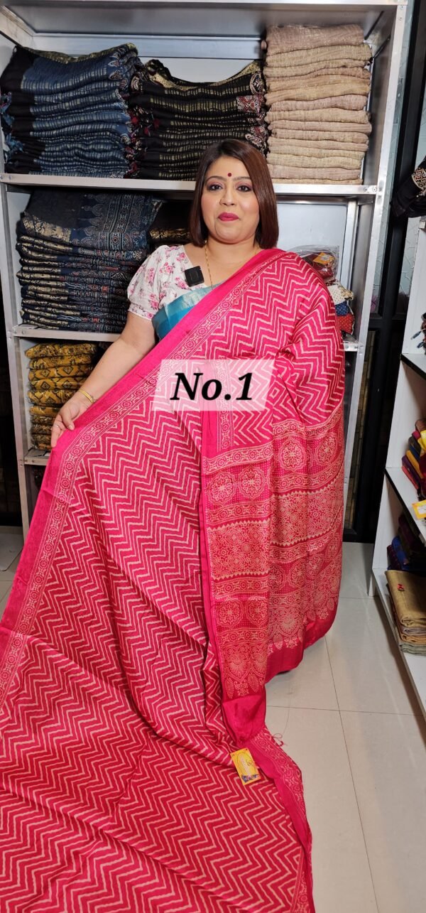 SEMI MODAL SCREEN PRINT SAREE  (NO-1)