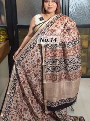 KALMAKARI MODAL MASLIN SAREE (NO.14)