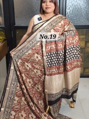 KALMAKARI MODAL MASLIN SAREE (NO.19)