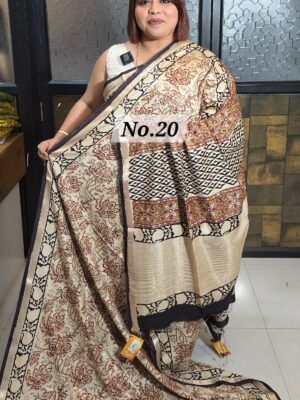 KALMAKARI MODAL MASLIN SAREE (NO.20)