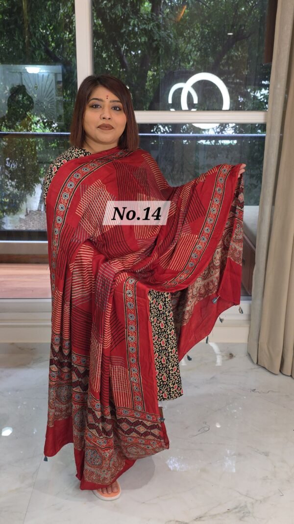 AJRAK MODAL SILK DUPATTA (NO.14)