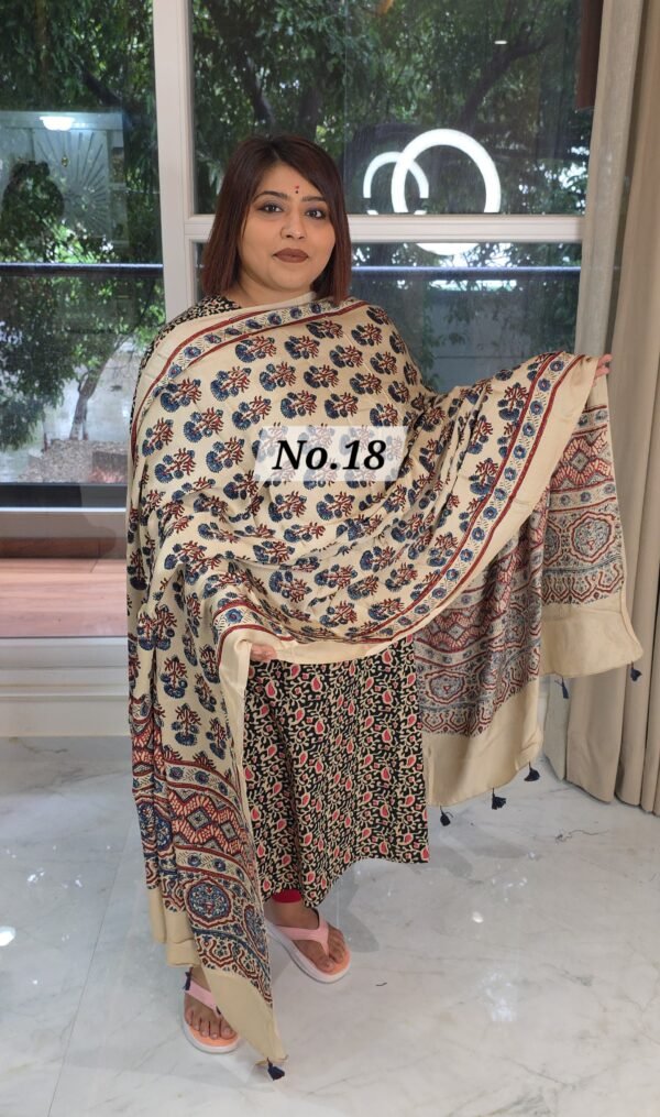 AJRAK MODAL SILK DUPATTA (NO.18)