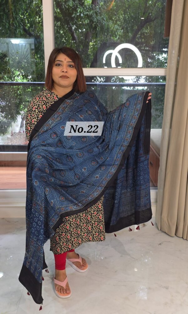 AJRAK MODAL SILK DUPATTA (NO.22)