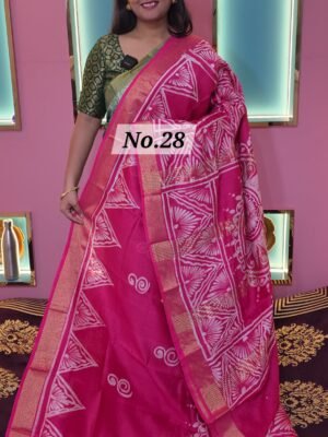 SALE-CHANDERI BATIK SAREE (NO.28)