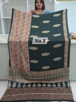 AJRAKH CREPE SAREE (NO.8)
