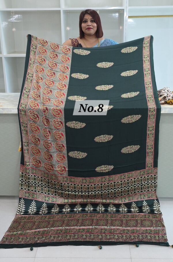 AJRAKH CREPE SAREE (NO.8)
