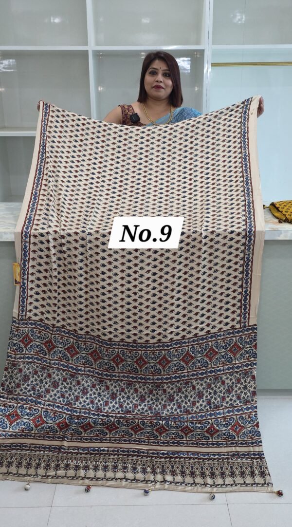 AJRAKH CREPE SAREE (NO.9)