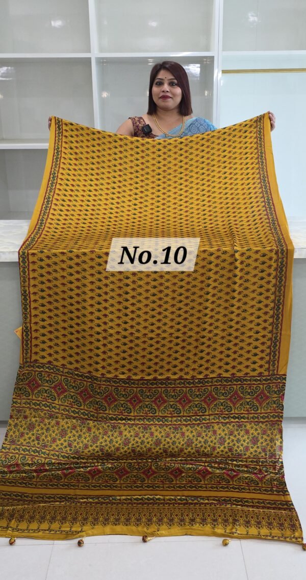 AJRAKH CREPE SAREE (NO.10)