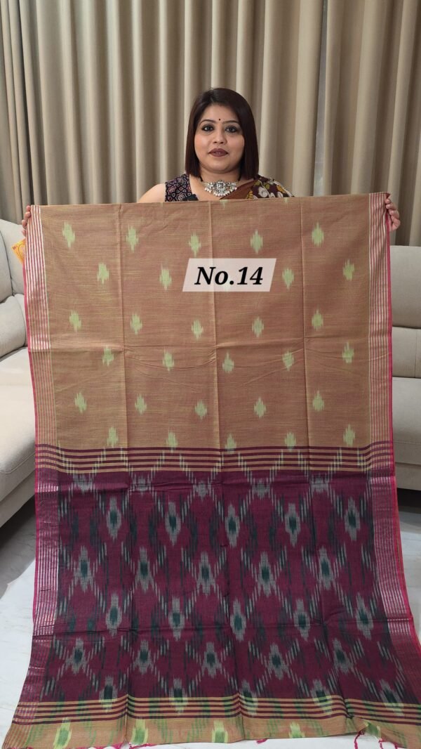 IKKAT LINEN SAREE (NO.14)