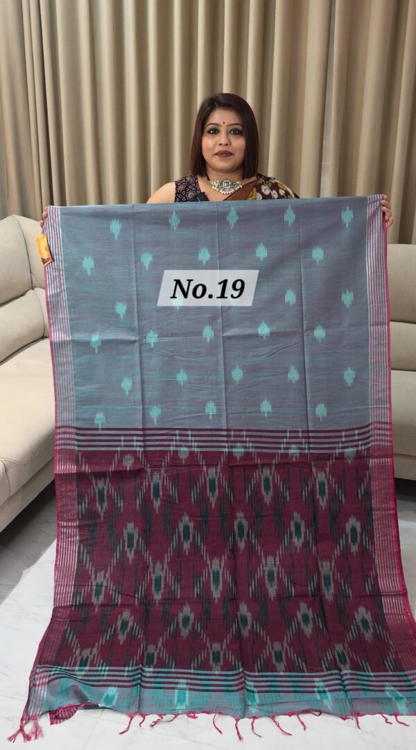 IKKAT LINEN SAREE (NO.19)