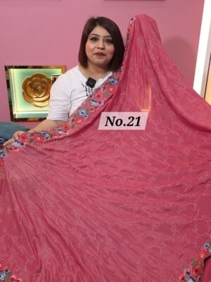 SALE-EMBROEDERIED SAREE (NO.21)