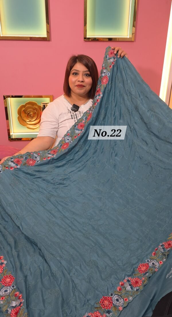 SALE-EMBROEDERIED SAREE (NO.22)