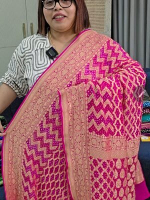 PURE CHIFFON KHADDI BANARSI SAREE (1)