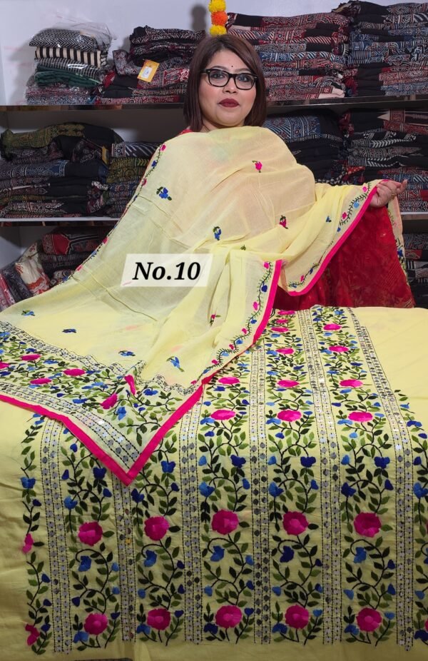 PURE KHADI PHULKARI 3PC MATERIAL (NO-10)