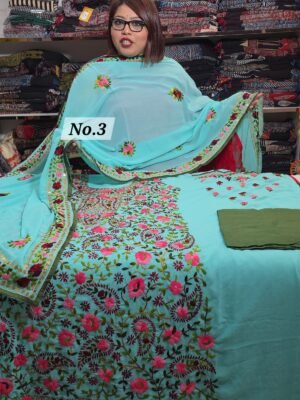 PURE GEORGETT PHULKARI 3PC MATERIAL (NO-3)