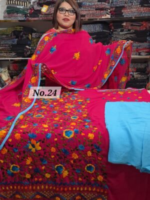 PURE GEORGETT PHULKARI 3PC MATERIAL (NO-24)