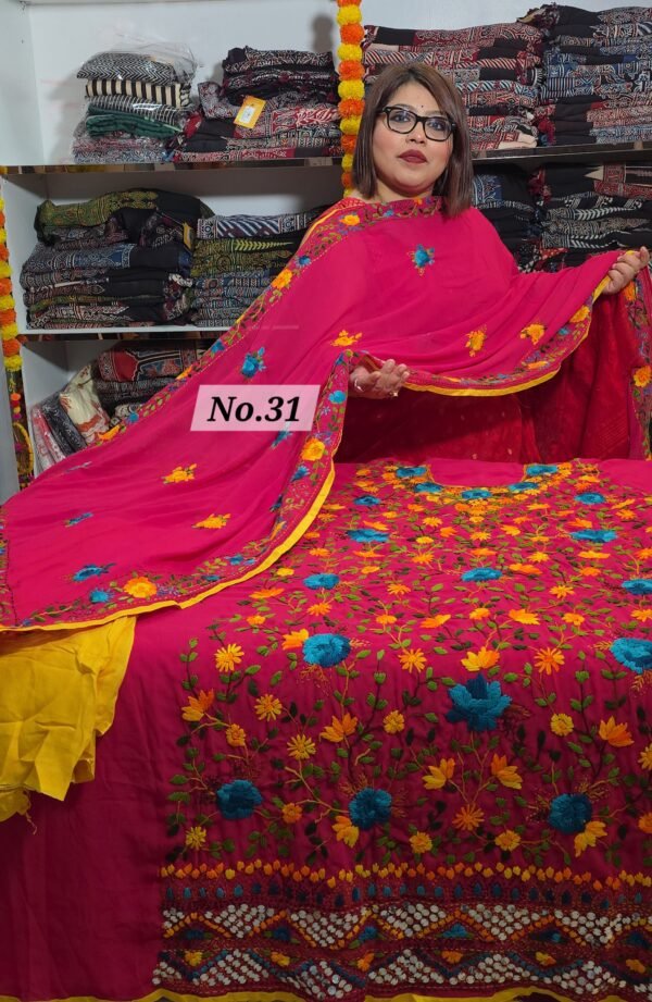 PURE GEORGETT PHULKARI 3PC MATERIAL (NO-31)