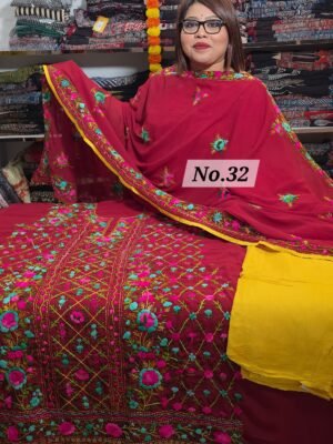 PURE GEORGETT PHULKARI 3PC MATERIAL (NO-32)