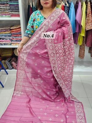 3RD APRIL 2NDLIVE – RAW SILK TUSSAR KATHIAWAR SAREE (NO.4)