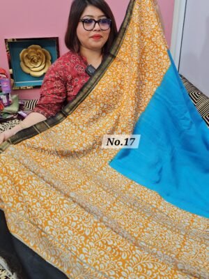 6TH APRIL LIVE – BAFTA TUSSAR SOFT COTTON SILK DESIGNER SAREE (NO.17)