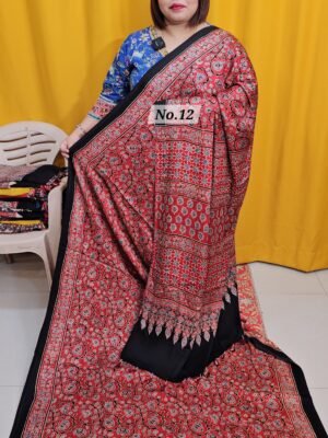 8TH APRIL 2NDLIVE – PURE AJRAKH MODAL SILK SAREE (NO.12)