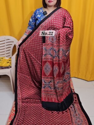 8TH APRIL 2NDLIVE – PURE AJRAKH MODAL SILK SAREE (NO.22)