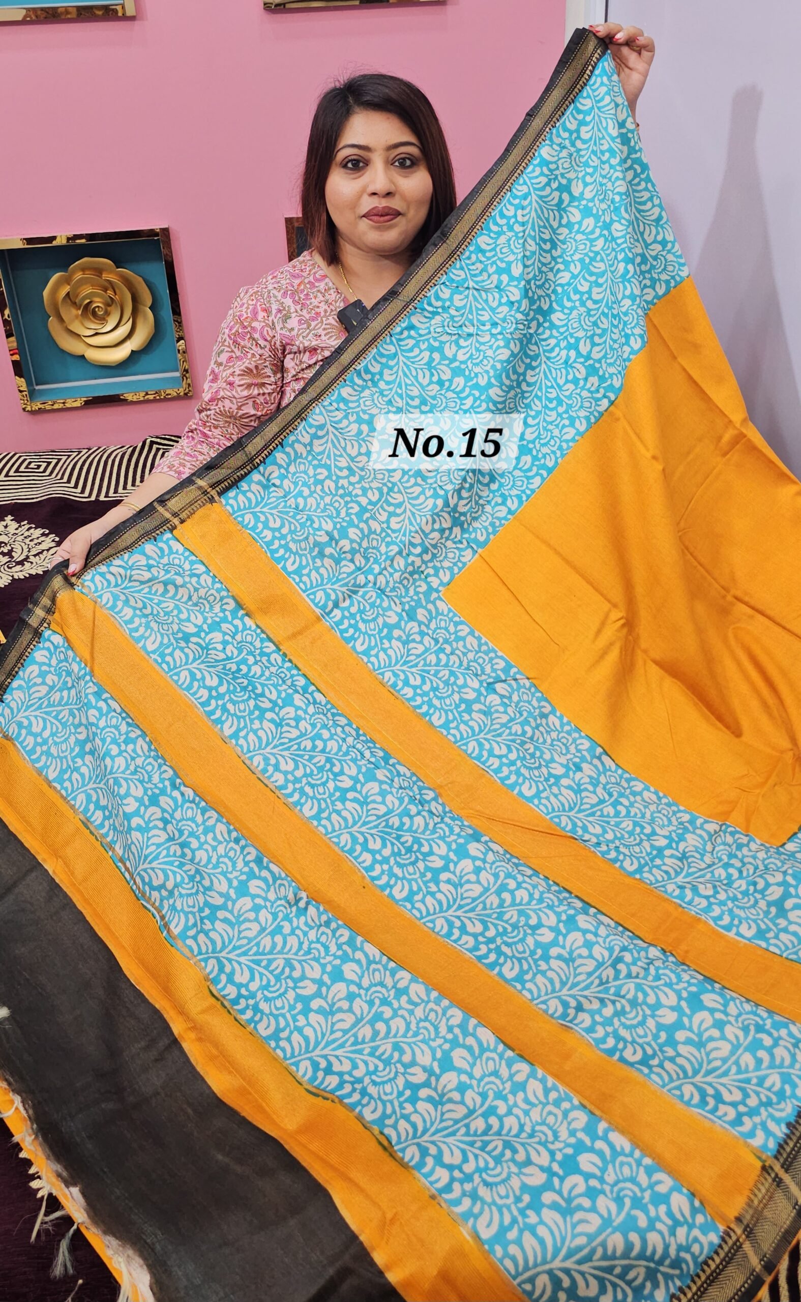 13TH APRIL LIVE - SOFT COTTON SILK DESIGNER SAREE (NO. 15)