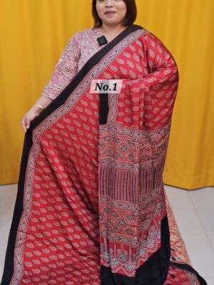 11TH APRIL LIVE - PURE AJRAKH MODAL SILK SAREE (NO.1)