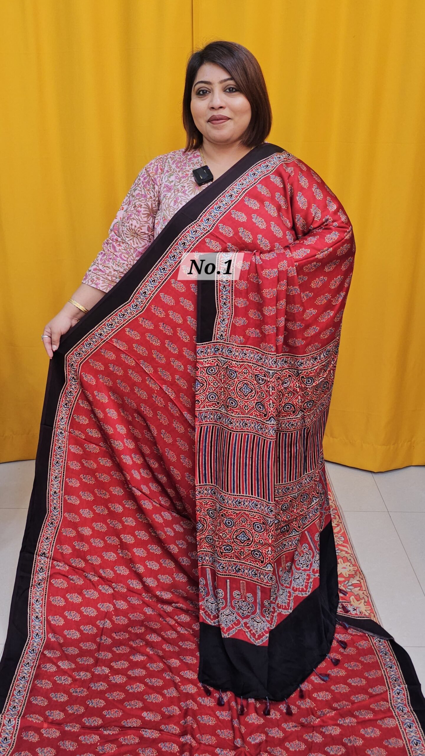 11TH APRIL LIVE - PURE AJRAKH MODAL SILK SAREE (NO.1)