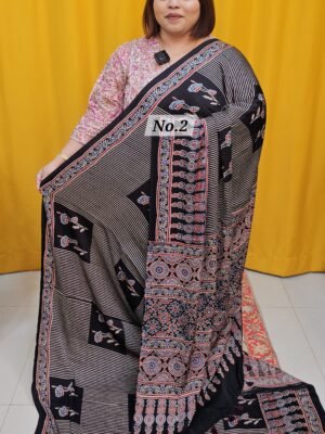 11TH APRIL LIVE - PURE AJRAKH MODAL SILK SAREE (NO.2)