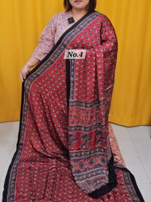 11TH APRIL LIVE - PURE AJRAKH MODAL SILK SAREE (NO.4)