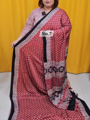 11TH APRIL LIVE - PURE AJRAKH MODAL SILK SAREE (NO.7)