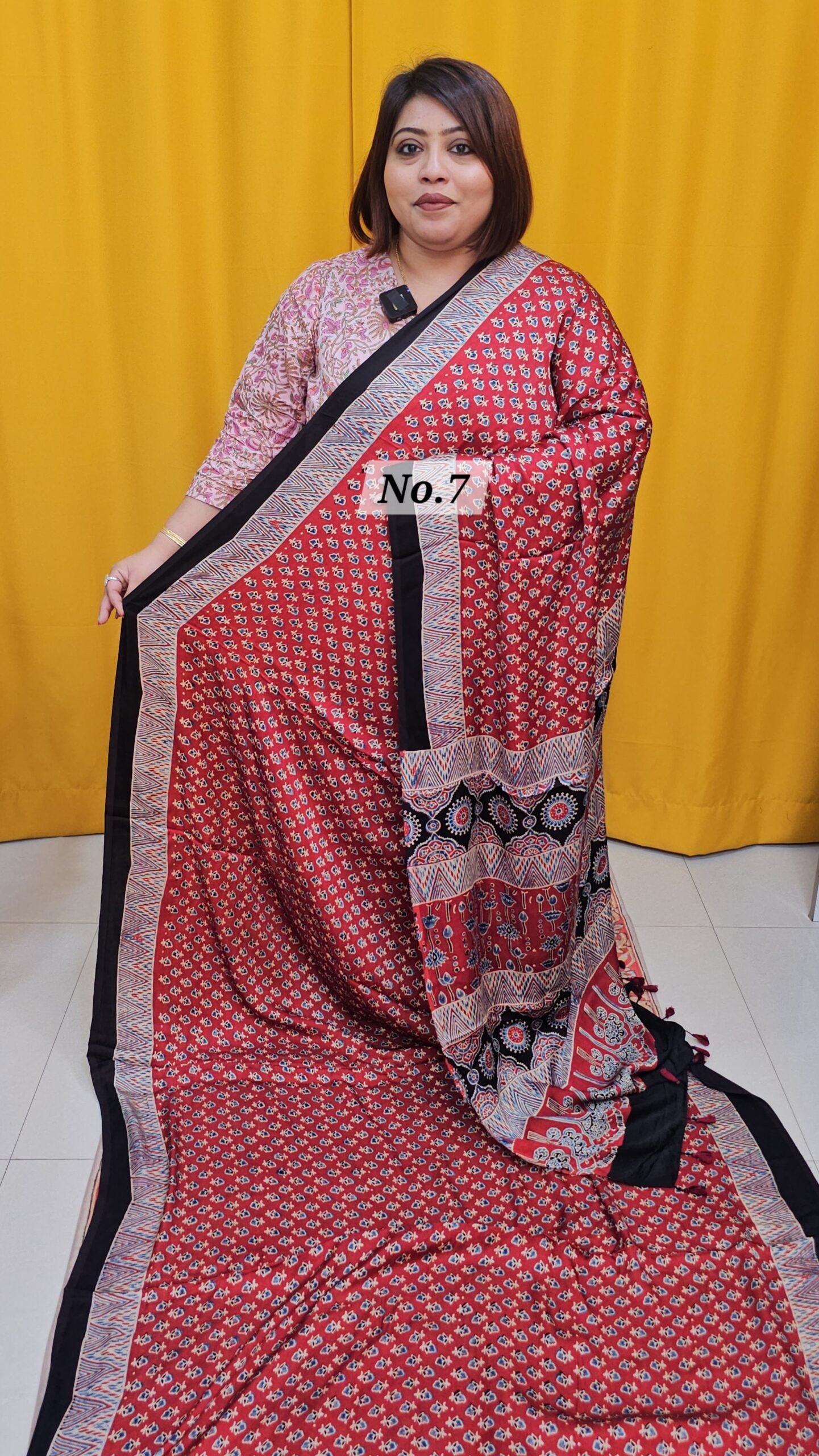 11TH APRIL LIVE - PURE AJRAKH MODAL SILK SAREE (NO.7)
