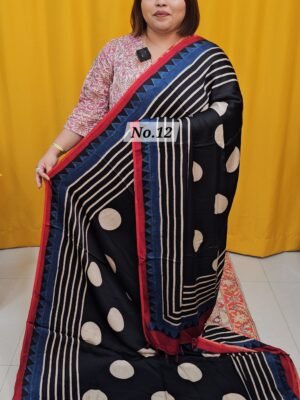 11TH APRIL LIVE - PURE AJRAKH MODAL SILK SAREE (NO.12)