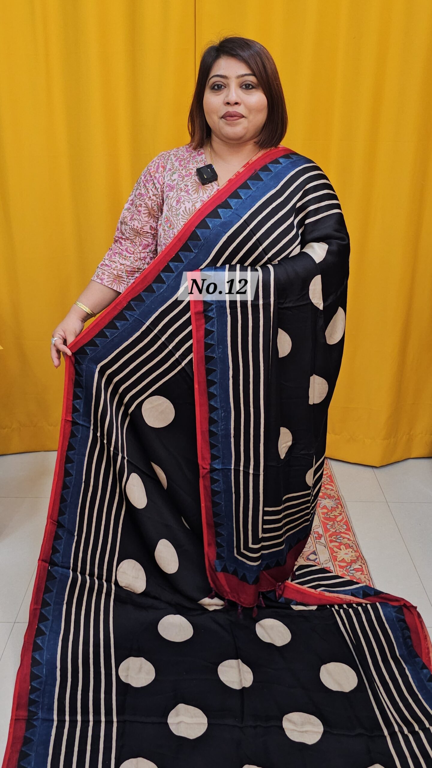 11TH APRIL LIVE - PURE AJRAKH MODAL SILK SAREE (NO.12)