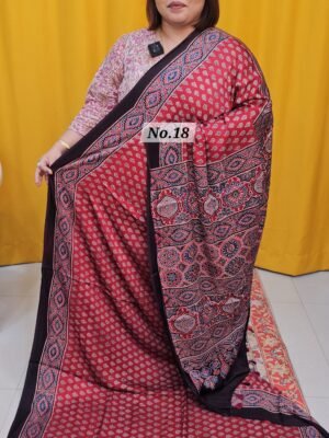 11TH APRIL LIVE - PURE AJRAKH MODAL SILK SAREE (NO.18)