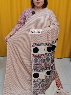 11TH APRIL LIVE - PURE AJRAKH MODAL SILK SAREE (NO.20)