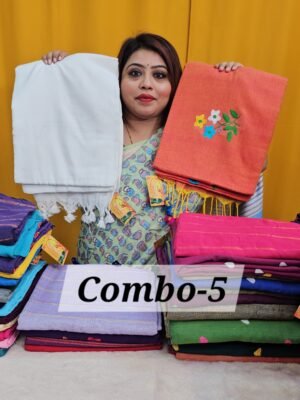 10TH APRIL LIVE - PURE BENGAL HANDLOOM SAREE (COMBO-5)