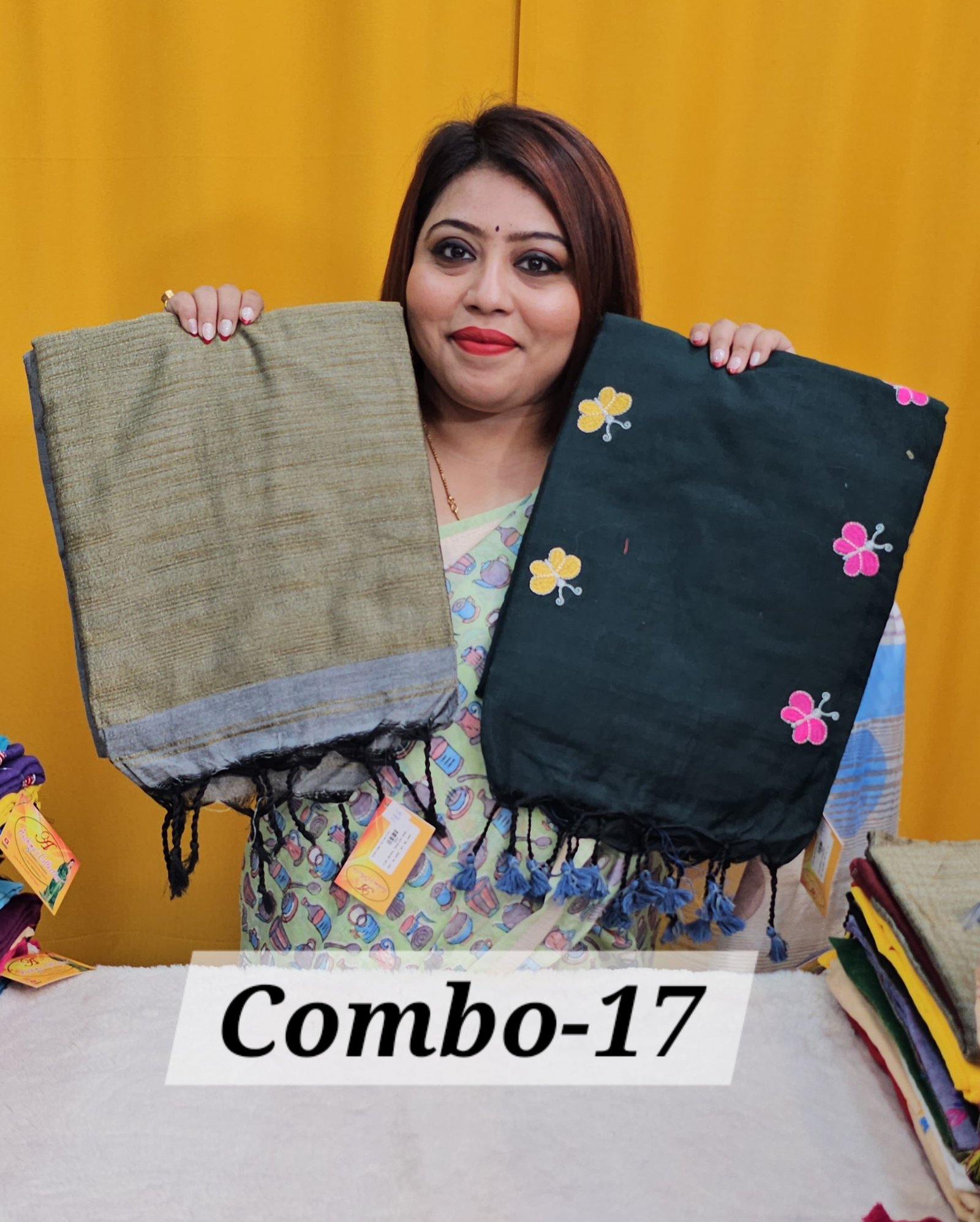10TH APRIL LIVE - PURE BENGAL HANDLOOM SAREE (COMBO-17)