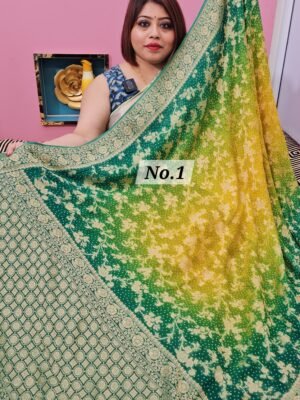 15TH APRIL LIVE -  NIMZARI GEORGETT BANARSI SAREE (NO.1)