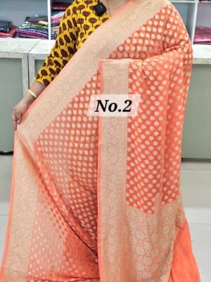 14TH APRIL LIVE - PURE KHADDI GEORGETT BANARSI SAREE (NO.2)