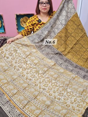 18TH APRIL LIVE - BAFTA TUSSAR HANDBLOCK SAREE (NO.6)