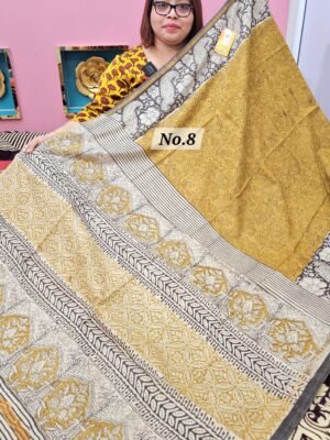 18TH APRIL LIVE - BAFTA TUSSAR HANDBLOCK SAREE (NO.8)