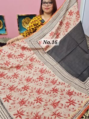 18TH APRIL LIVE - BAFTA TUSSAR HANDBLOCK SAREE (NO.16)