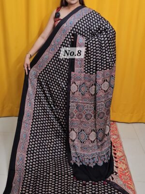 17TH APRIL 2ND LIVE - PURE AJRAKH MODAL SILK SAREE (NO.8)