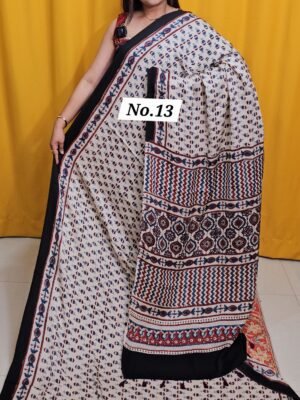 17TH APRIL 2ND LIVE - PURE AJRAKH MODAL SILK SAREE (NO.13)