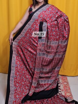 17TH APRIL 2ND LIVE - PURE AJRAKH MODAL SILK SAREE (NO.15)