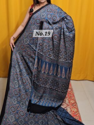 17TH APRIL 2ND LIVE - PURE AJRAKH MODAL SILK SAREE (NO.19)