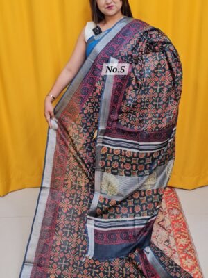 20TH APRIL 2NDLIVE - HANDBLOCK LINEN COTTON SAREE (NO.5)