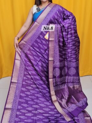 20TH APRIL 2NDLIVE - HANDBLOCK MAHESHWARI SILK SAREE (NO.8)